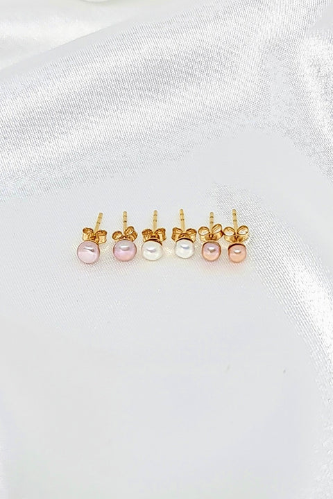 [BACKORDER] 3mm AAA Natural Freshwater Pearl Stud Earrings