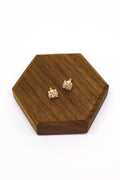 Square Gold Plated Cubic Zirconia Stud Earrings