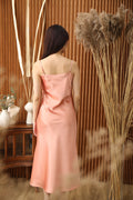 Pink Satin Becca Midi Dress